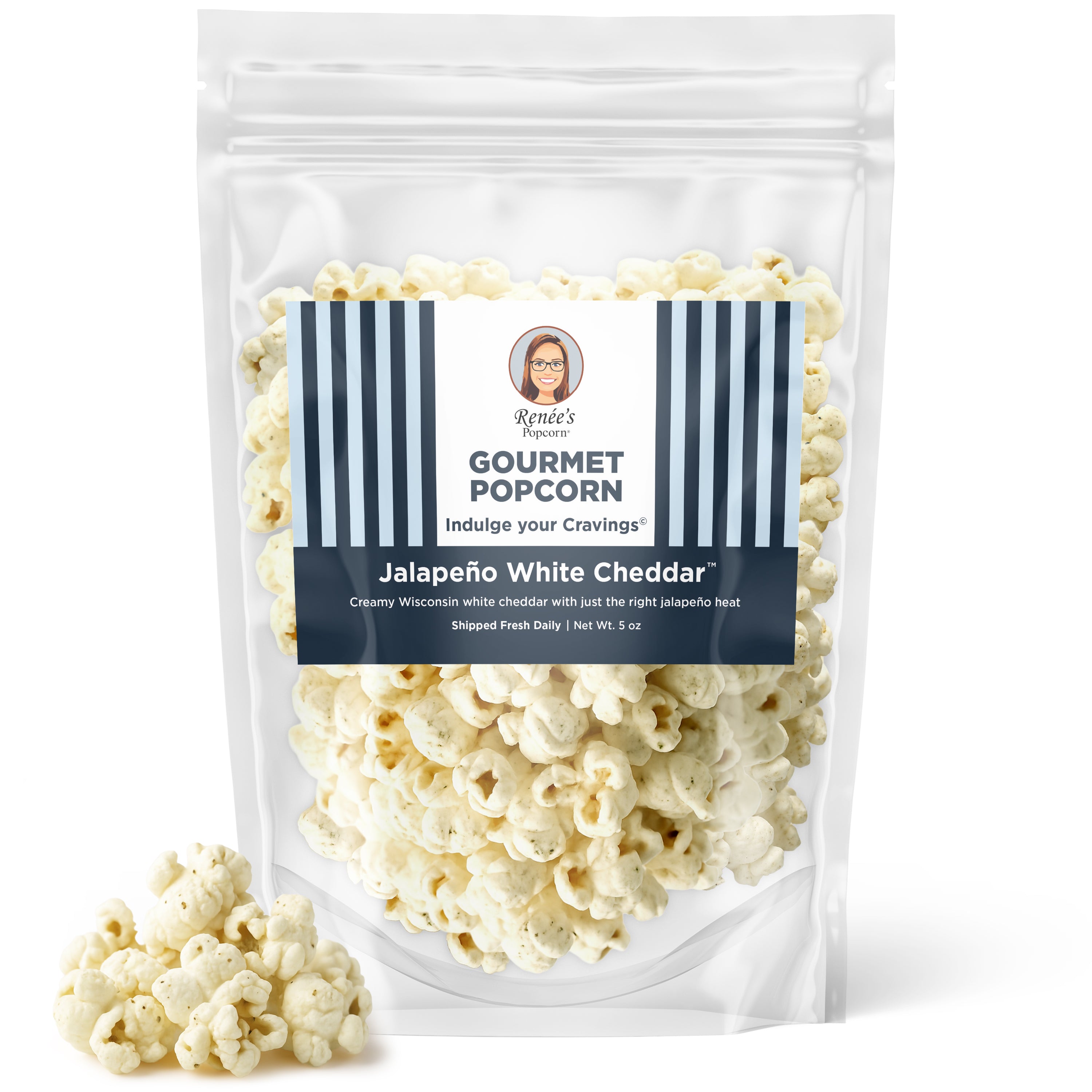 Jalapeño White Cheddar™ Connoisseur Popcorn 5oz Bag – Renée's Popcorn