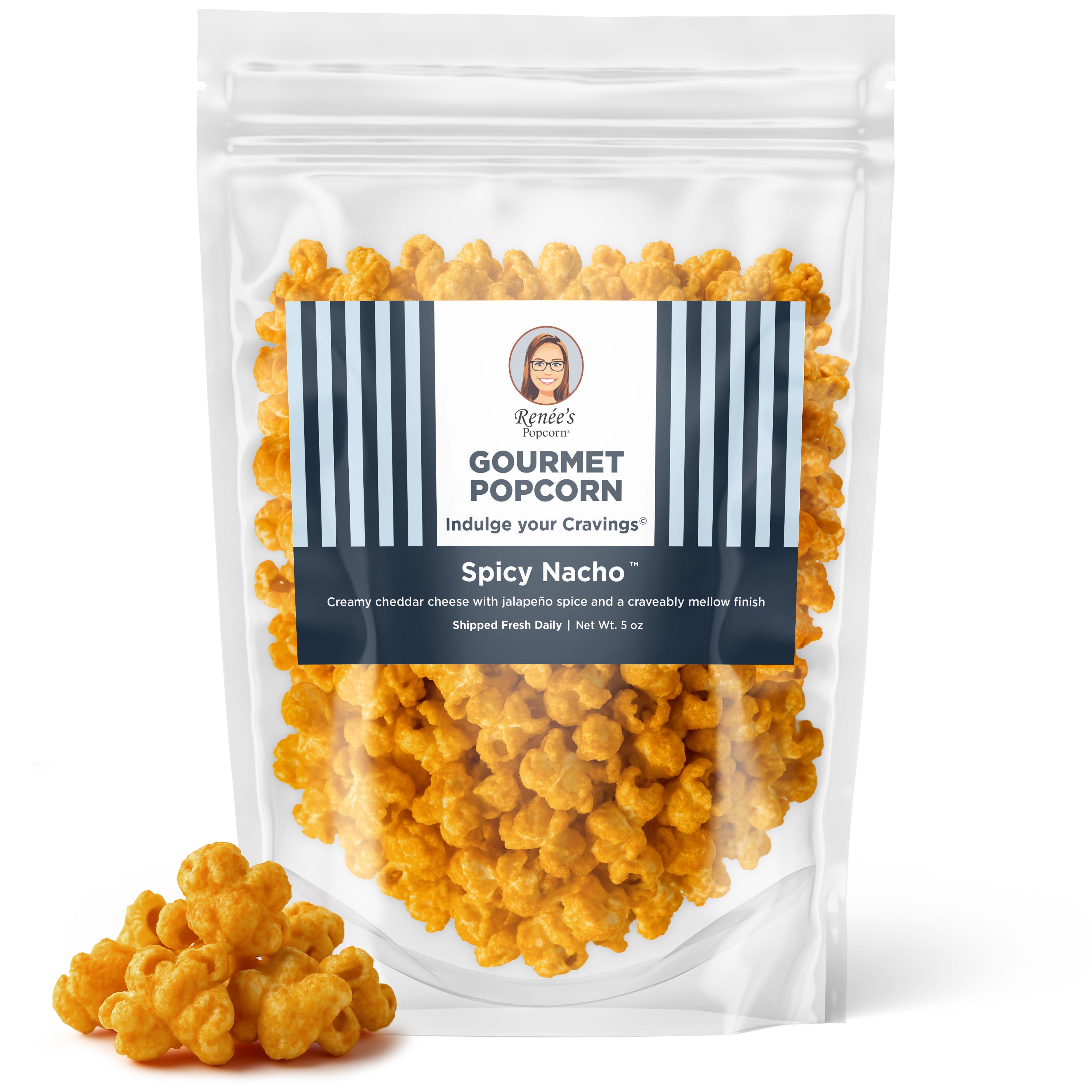 Spicy Nacho™ Connoisseur Popcorn 5oz Bag – Renée's Popcorn